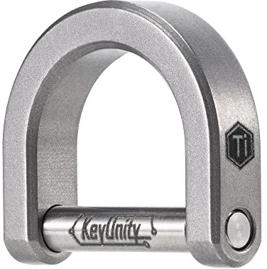 KeyUnity KA17 Clé à anneau en titane en D Manille, Porte-clés en forme de U Vis dans le fermoir en fer à cheval pour Fob de voiture, Accessoires de porte-clés (Sablé, M)