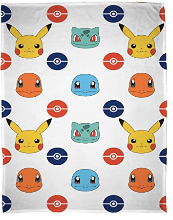 Character World Offizielle Pokémon-Fleecedecke | Pikachu-Badge-Design, superweicher, Warmer Überwurf Brands