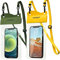 YUMQUA Waterproof Phone Pouch 2 Pack, [Up to 7.5] IPX8 Waterproof Cell Phone Case Dry Bag Compatible with iPhone 15 14 13 12 11 Pro Max, Galaxy S23 S22 S21 Ultra, Pixel 4 XL, Army Green+Yellow