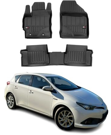 OMAC Fußmatten für Toyota Auris Hybrid 2012-2018 TPE Schwarz | 3D-Passform, Premium, Gummimatten, Automatten, Allwetter, fahrzeugspezifisches Produkt, Antirutsch, wasserdicht