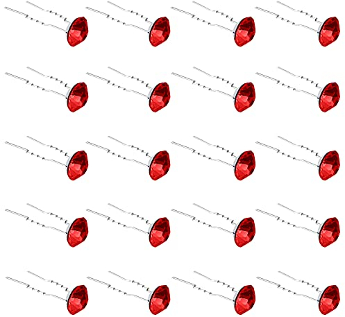 ZOUIQSS 20 Pezzi (rosso) Sposa Forcine Capelli Strass in Cristallo,Fermagli di Capelli per Nuziale Matrimonio Donne Gioielli Accessori da Sposa,con Contenitore Trasparente