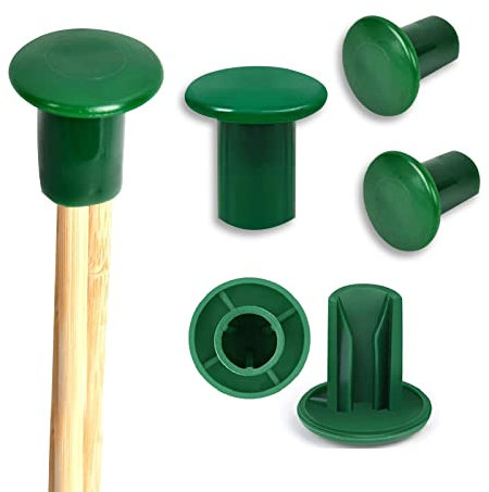 Jc.upin Rubber Cane Toppers Caps,12 PCS Green Safety Garden Bamboo Cane Topper Protectors Covers for Bamboo Sticks/Canes Plant Stakes
