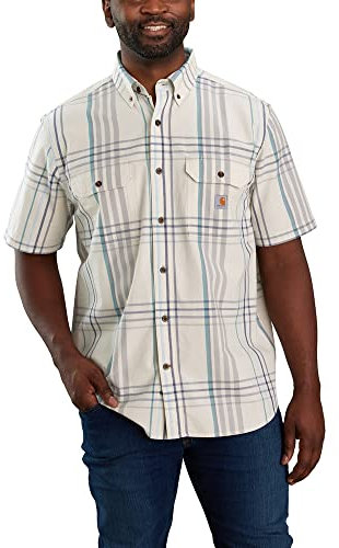 Carhartt Chemise à carreaux à manches courtes et coupe ample pour homme 105175, Marron, Taille S