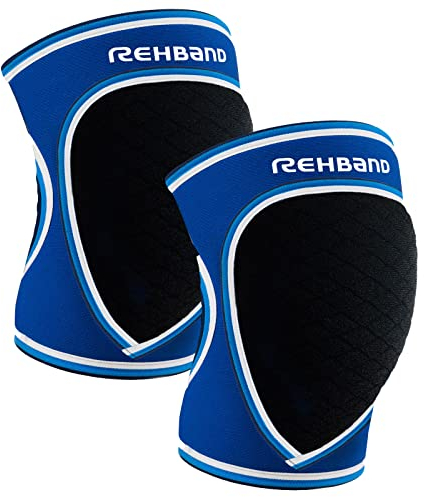 Rehband Knieschützer für Volleyball, Handball & Hallensport, Neopren Knieschoner komfortabel & enganliegend, Sport-Knieprotektor für Damen & Herren, Farbe:Blau - 1 Paar, Größe:M