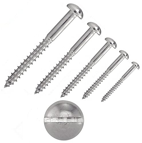 irsa24 200 Stk. Halbrund Holzschrauben mit Schlitz 4,0 x 45 mm DIN 96 Edelstahl A4 Halbrundkopf