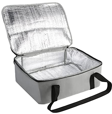 Bodaon Insulated Casserole Carrier, 16 x 12 Inch, Grey