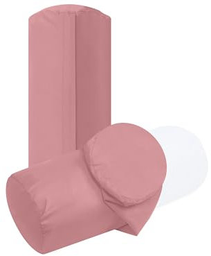 npluseins unifarbene Kissenbezüge im Doppelpack und dezentem Design 1154.1498, ca. 40 x 15 cm, Altrosa