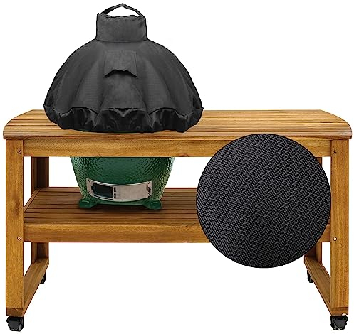 KAMaster 29 Kamado Dome Grill Cover for Large Big Green Egg Cover On Tables Or Islands or Kamado Classic Joe in Built-in Or Island,Big Green Egg Accessories Waterproof Outdoor Grill Cover Black