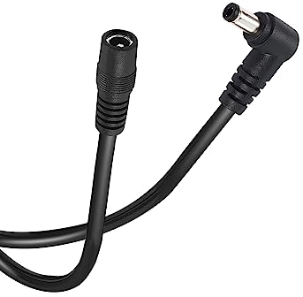 Tonton 2M DC Power Extension Cable Right Angle, 2.1mm x 5.5mm Male to Female 12V DC CCTV Extension cable, Compatible with CCTV Security Cameras, IP Cameras, DVR, Router, Printer, LED Strip