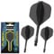 WINMAU Darts Fusion Integrated Flight & Shaft System - No.2 Shape & Design - Black Colour, Intermediate Length