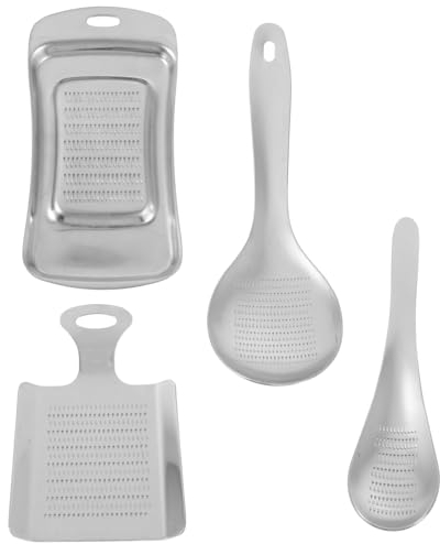Kichvoe 4piezas Rallador De Jengibre Inoxidable Utensilios De Cocina Multifuncionales Para Verduras Frutas y Comida Para Bebés Herramienta Práctica Fácil De Limpiar y Duradera