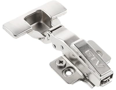 GTV - SILENTO PRO Hydraulikscharnier | Eckanschlag mit Montageplatte | Verpackt in Polybeutel | Exzenterverstellung | Sharnier mit Silent-Close-Funktion