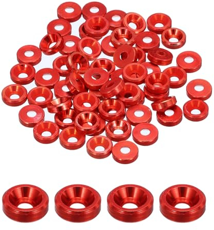 QUARKZMAN Rondelles Fraisées à Coupelle Conique M2, Joints en Aluminium Anodisé, Joint de Rondelle de Tête de Coupelle pour Vis Rc/Fpv/Pc/Drone, Paquet de 60 (Rouge Foncé)