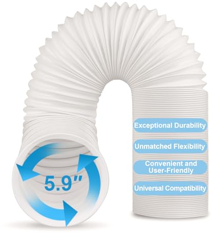 Air Conditioner Hose, Diameter 5.12/5.9 Air Conditioner Hose Extension for Air Conditioner Replacement Tubes, Air Conditioning Hose for Portable Air Conditioning Replacement Pipes(Φ-5.9/L -118)