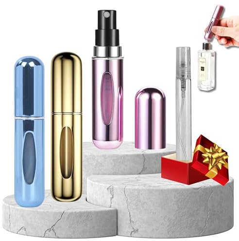 3 PCS Atomizador Perfume Recargable - Mini Botella Rociadora Portátil - Pulverizador Colonia Portátil Recargable - Perfume miniatura sin fugas difusor - Pulverizador en botella de spray - 5 ML -Regalo
