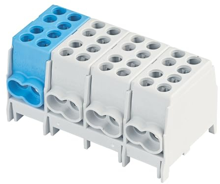 GRENDA-HAMMER Hauptleitungsklemme VDE 25/16qmm 4-polig für Hutschiene fingersicher zur Anwendung im Elektroverteiler und Zählerplatz