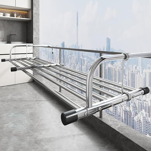 Tendedero Colgante Balcón Barandilla De Acero Inoxidable, Tendedero Para Radiador, Colgante, Tendedero Plegable ,Tendederos Para Balcón/Radiador/Pared, Tendedero Extensible ( Color : Silver , Size : 8