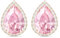 Linawe Pink Earrings Studs for Women, Imitation Diamond Morganite Teardrop Cartilage Earring Set, Stud Earrings Rose Gold Iridescent Rhinestone Crystal Hypoallergenic Jewellery