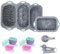 Tongjude 45 Pieces Silicone Baking Pans Set, 4 Cups Silicone Loaf Pan for Baking Bread, Fluted Cupcake, Non-Stick Kitchen Oven Baking Pans, with Measuring Cups and Spoons Set, Grey