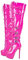 blingqueen Stivali da donna con tacco alto sopra il ginocchio, rosa., 42 EU