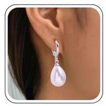 Aneneiceera Vintage Perlen Ohrringe - Gold & Silber, Perle Huggie Hoop & Tropfen, Hochzeit Schmuck für Frauen