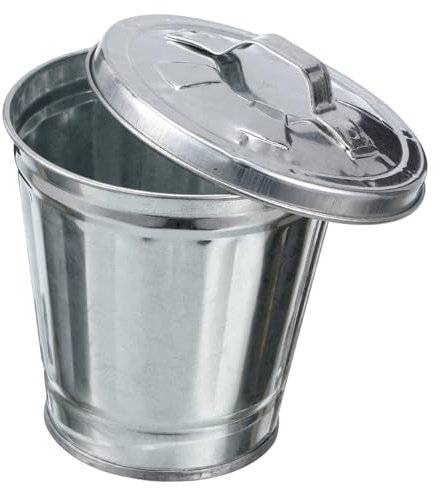 GREENADSCAPE 1 Pc Mini Poubelle Plantes Poubelle à Caca De Chien Pour L'extérieur Simple Humaine Seau De Comptoir Décor Classée Porte-crayon Pot Silver Métal