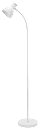 ValueLights | White Metal Dome Shade Wooden Base Adjustable Task Reading Light Floor Lamp | Floor Lamps, Home Décor & Improvement Essential | Included LED Bulb