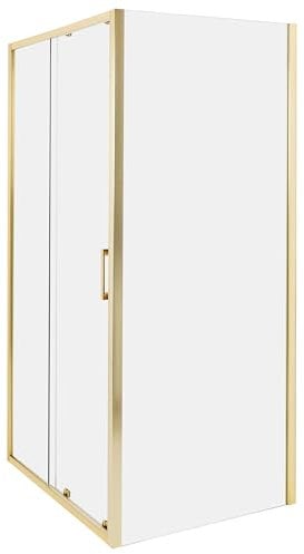 Cabina de ducha vidrio templado una puerta dorado 80 x 100 x 185 cm Yoro