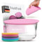 FrischFresh® - Frischhaltedeckel für Töpfe, Schüsseln, Pfannen | ∅20cm Magenta | Luft- und Lichtdicht [platzsparend] lange Haltbarkeit | Lebensmittelschutz, Untersetzer | Kochen, Camping, Büro