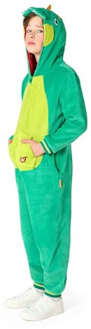 OppoSuits Kinder Einteiliger Pyjamas - Tier-Strampler - Dinosaurier Onesie - Grün
