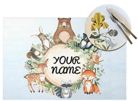 ZYHJJ Personalisierte Tischsets,Tischset Kinder mit Name,Platzset selbst gestalten mit Foto/Text,rutschfeste & abwischbare Unterlage, 40x30 cm