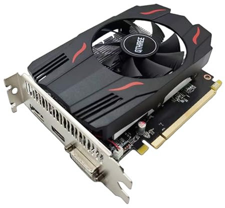 QTHREE Tarjeta gráfica AMD Radeon RX 550, 4 GB, GDDR5, 128 bits, tarjeta de video de PC para juegos, PCI Express 3.0 X8, DirectX 12, DisplayPort, HDMI, DVI-D