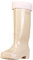 Stivali di gomma da donna alti da pioggia, imbottiti, impermeabili, invernali, da lavoro, da giardino, stivali di sicurezza, scarpe da lavoro, per attività all'aperto, in gomma, beige., 36 EU