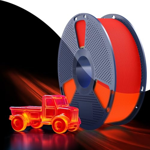 SUNLU PETG Glow in The Dark Filament 1.75 mm Leuchtend Rot 1KG | Glow 3D Drucker Filament Leuchtend PETG, Hohe Helligkeit und Langzeit 1KG Spule (2,2 lbs), Maßgenauigkeit +/- 0,02mm