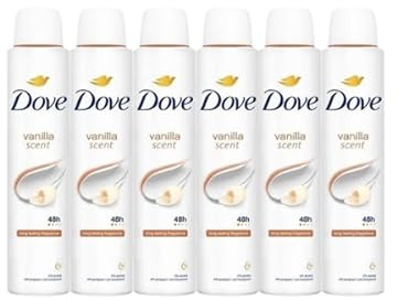 Dove Vanilla Deodorant Spray 6 Pack, Antiperspirant 200ml, 48h Protection - Dove Autumn Scents (6)