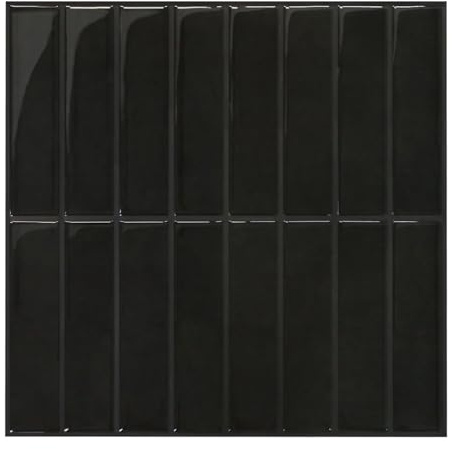 COMSTICKC 3D Fliesenaufkleber Klebefliesen Schwarz, 10-Stück 3D Wandfliesen Vinyl Fliesen Selbstklebend Wandverkleidung Küche Bad Küchenrückwand, 30,5 x 30,5 cm – nur für Glatte Wände