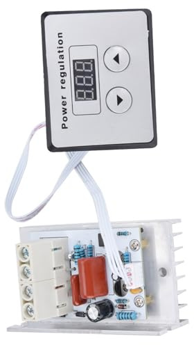Vdaxvme Regolatore di tensione SCR da 10000 W, regolatore di potenza, AC220 V, 80 A, con dissipatore di calore per un'efficiente velocità del motore e controllo della temperatura, regolatore dimmer
