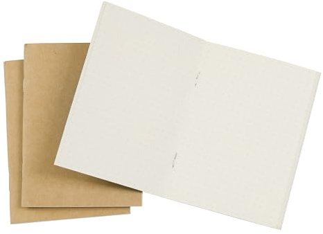 Moterm Travelers' Notebook Einlagen, Set mit 3 Stück (Passport-Größe, Punktkariert, 100gsm)