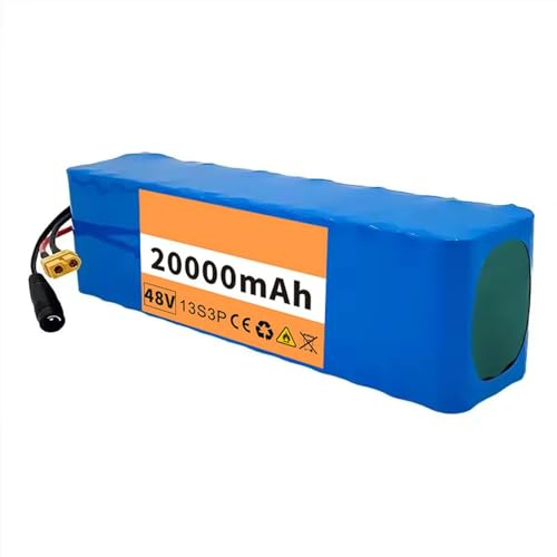 Batteria Per Scooter Elettrico Da 48V 20AH 13S3P Batteria Al Litio Ad Alta Potenza Per Bici Elettrica 13S3P Impermeabile Con Caricabatterie per Motori da 200W-800W 48V 20Ah,XT60+DC