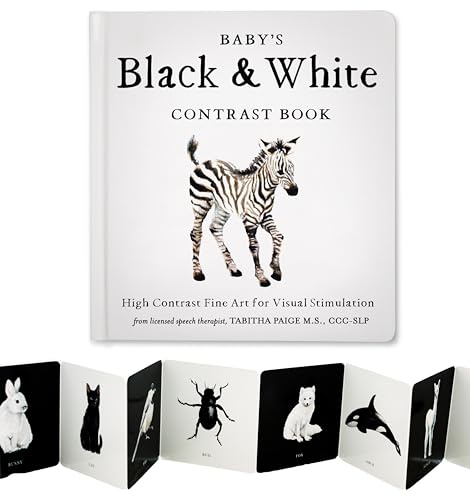 Baby's Black and White Contrast Book: High-Contrast Art for Visual Stimulation at Tummy Time (Our Little Adventures) (Tabitha Paige Children's Book)