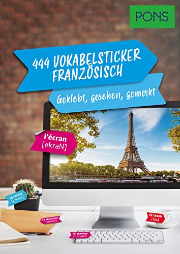 PONS 444 Vokabelsticker Französisch: Aufkleber zum Französisch lernen mit Audio-Download und Sticker-Schablone (PONS Vokabelsticker)