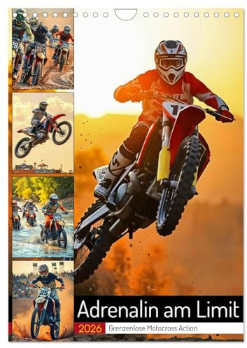 Adrenalin am Limit - Grenzenlose Motocross Action (Wandkalender 2026 DIN A4 hoch), CALVENDO Monatskalender: Vollgas durchs Jahr mit Motocross pur. (CALVENDO Sport)
