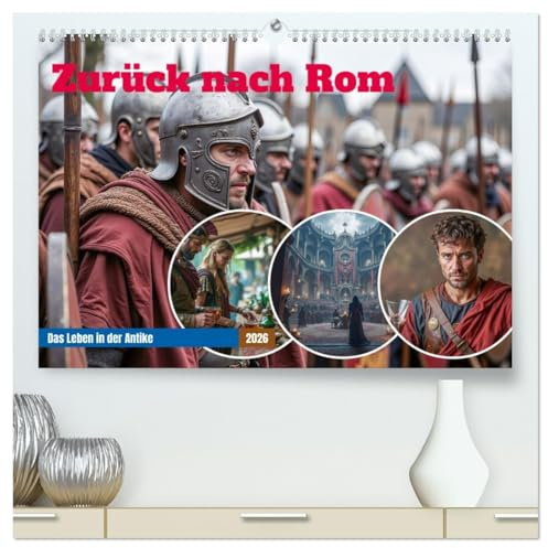 Zurück nach Rom - Das Leben in der Antike (hochwertiger Premium Wandkalender 2026 DIN A2 quer), Kunstdruck in Hochglanz: Szenen aus dem Leben im antiken Rom (CALVENDO Orte)