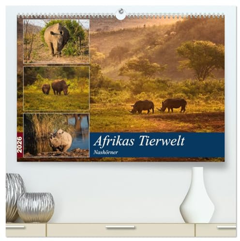 Afrikas Tierwelt: Nashörner (hochwertiger Premium Wandkalender 2026 DIN A2 quer), Kunstdruck in Hochglanz: Expedition zu den letzten ihrer Art! (CALVENDO Tiere)