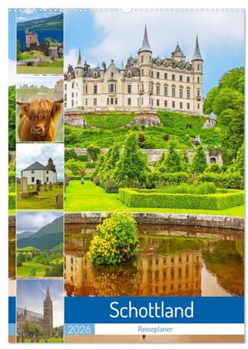 Schottland - Reiseplaner (Wandkalender 2026 DIN A2 hoch), CALVENDO Monatskalender: Wunderschöne Landschaften, Eindrucksvolle Burgen und Schlösser. (CALVENDO Orte)