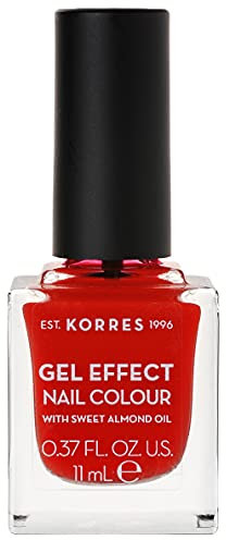 KORRES Natural Gel Effect Nail Colour, Coral Red 11 ml, Vegan