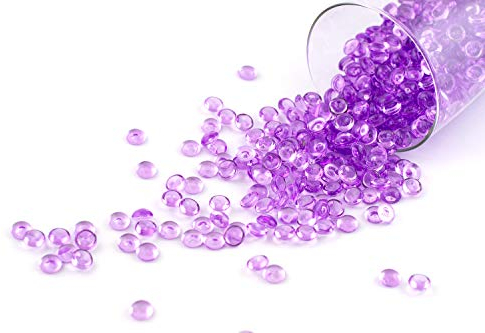 Creativery ca.100g Beutel Tautropfen ca. Ø 7 mm Raindrops Kristalltau Deko Streudeko Granulat Dekogranulat transparent (lila/Purpur 465)