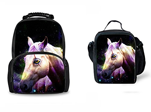 CHAQLIN Rucksack für Kinder Pferd (Filztasche + Lunchtasche) Einheitsgröße