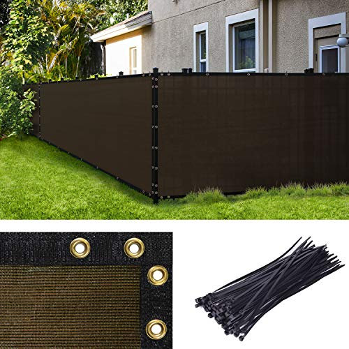Amgo Zaun-Sichtschutz, 1.8x1.5 m, braun, mit Bindungen und Ösen, robust für gewerbliche und private Zwecke, Kabelbinder im Lieferumfang enthalten, (erhältlich für individuelle Größen)