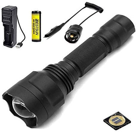 BESTSUN Infrarot Taschenlampe 850nm f¨¹r die Jagd, IR Taschenlampe mit 38mm Konvexlinse, Fokus einstellbar, zur Verwendung mit Jagd und Nachtsichtger?ten